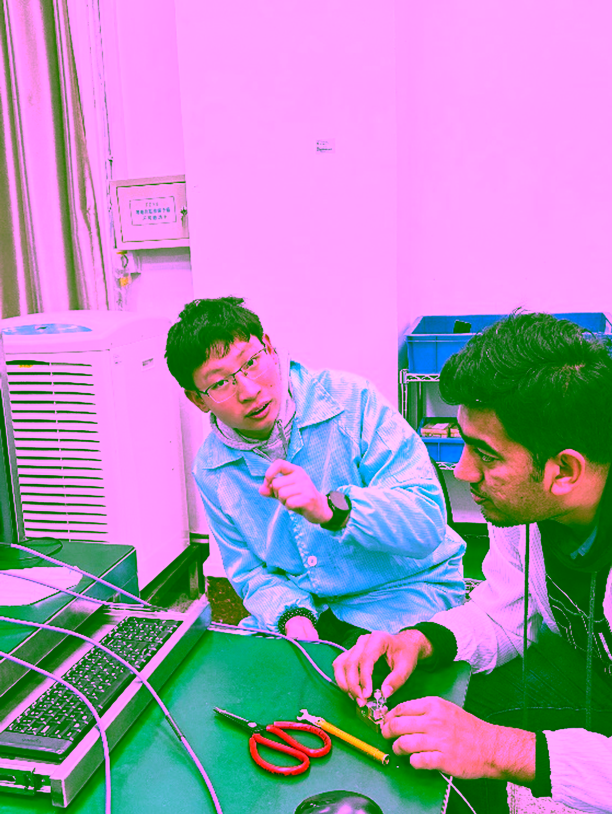 Kamran doing measurements
